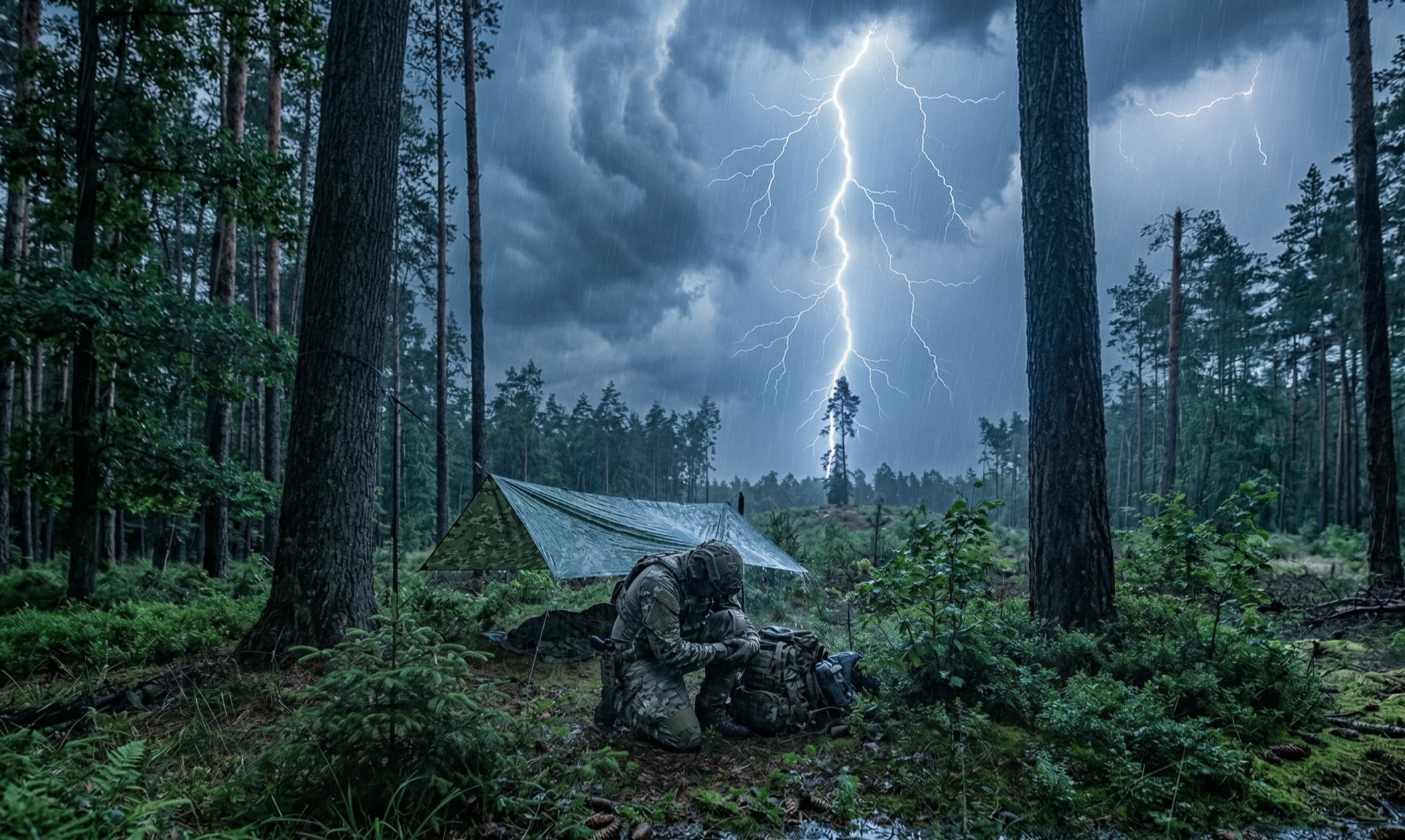 Burza w lesie: jak przetrwać uderzenie pioruna?