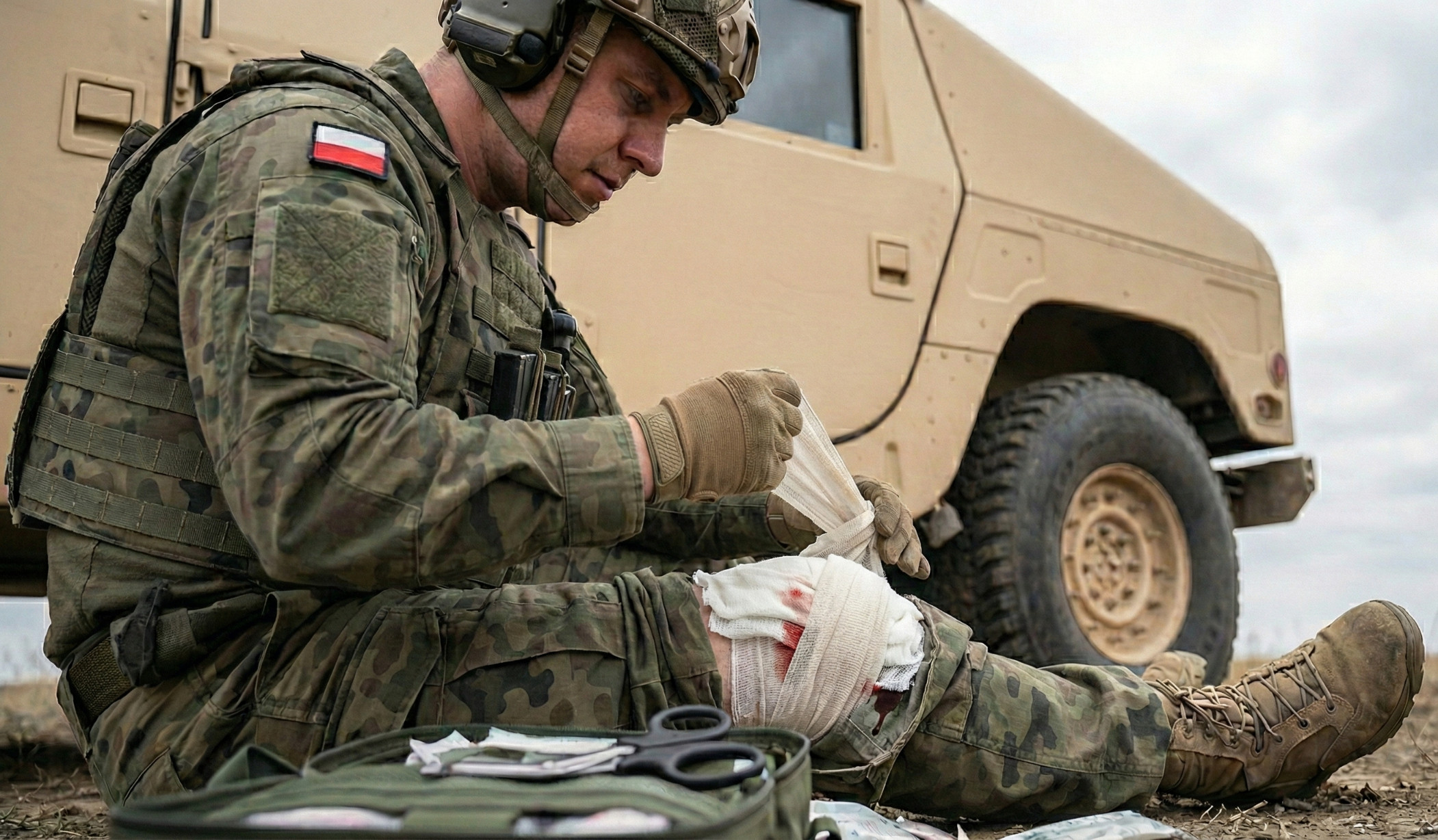 IFAK: bandaż i gaza. Tamowanie krwotoków