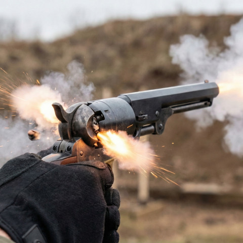 Zapłon łańcuchowy w rewolwerach czarnoprochowych